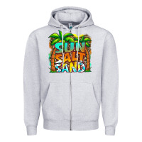 Heather Grey sun salt sand summer Zipper Hoodie - Jasminsmagicworld