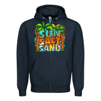 Navy sun salt sand summer Zipper Hoodie - Jasminsmagicworld