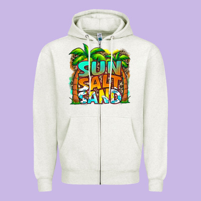 Sun Salt Sand Summer Zipper Hoodie Designed By Jasminsmagicworld