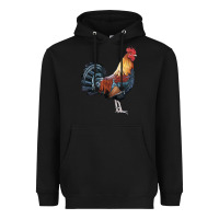 Black New Hampshire Red Rooster Heavyweight Hoodie - LillyAllenDesigns