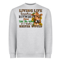 Heather Grey living life somewhere between jesus take the wheel Heavyweight Sweatshirt - texasbilliewilder