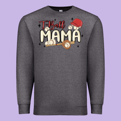 T Ball Mama Baseball Premium Sweatshirt Designed By Maliassmallbusiness