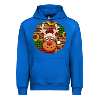 Cobalt cute reindeer head Christmas Urban Hoodie - Jasminsmagicworld