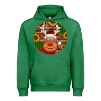 Emerald cute reindeer head Christmas Urban Hoodie - Jasminsmagicworld