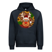 Navy cute reindeer head Christmas Urban Hoodie - Jasminsmagicworld