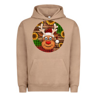 Pigment Burro cute reindeer head Christmas Urban Hoodie - Jasminsmagicworld