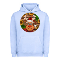 Pigment Grape Ice cute reindeer head Christmas Urban Hoodie - Jasminsmagicworld