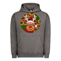 Pigment Tornado cute reindeer head Christmas Urban Hoodie - Jasminsmagicworld