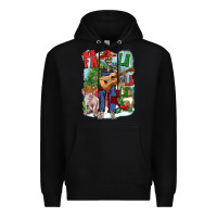Black Fa la la la skeleton farm Premium Hoodie - NancyCooperArtShop