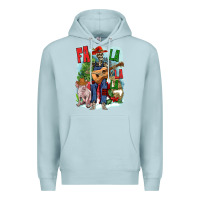 Blue Mist Fa la la la skeleton farm Premium Hoodie - NancyCooperArtShop