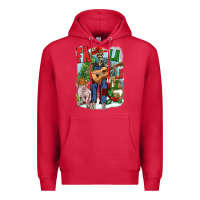 Cardinal Fa la la la skeleton farm Premium Hoodie - NancyCooperArtShop