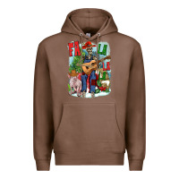 Chestnut Fa la la la skeleton farm Premium Hoodie - NancyCooperArtShop