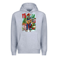 Heather Grey Fa la la la skeleton farm Premium Hoodie - NancyCooperArtShop