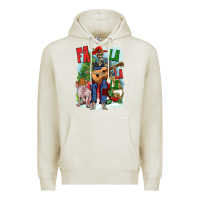 Oatmeal Heather Fa la la la skeleton farm Premium Hoodie - NancyCooperArtShop