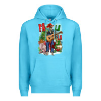 Ocean Blue Fa la la la skeleton farm Premium Hoodie - NancyCooperArtShop