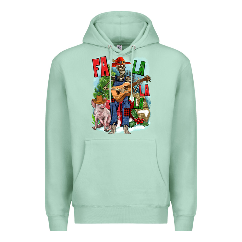 Fa La La La Skeleton Farm Premium Hoodie by NancyCooperArtShop | Teevron