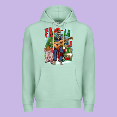 Fa La La La Skeleton Farm Premium Hoodie Designed By Nancycooperartshop