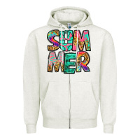 Oatmeal Heather summer leopard tie dye Zipper Hoodie - Jasminsmagicworld