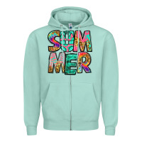 Seafoam summer leopard tie dye Zipper Hoodie - Jasminsmagicworld