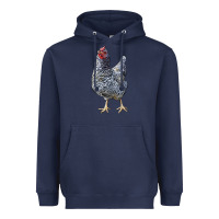 Navy Dominique Chicken Heavyweight Hoodie - LillyAllenDesigns