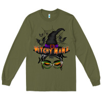 Army Green witchy nana Long Sleeve Tee - RacoonDesign