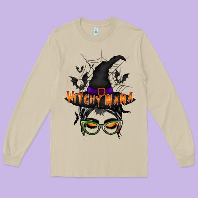 Witchy Nana Long Sleeve Tee Designed By Racoondesign