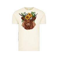 Vintage Arctic highland cow with sunflowers Vintage Tee - RanaPortraitStore