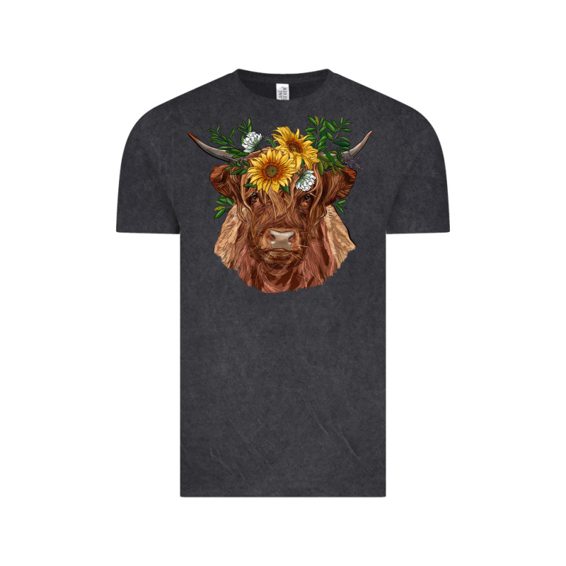 Highland Cow With Sunflowers Vintage Tee by RanaPortraitStore | Teevron