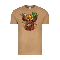Vintage Camel highland cow with sunflowers Vintage Tee - RanaPortraitStore