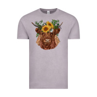 Vintage Zinc highland cow with sunflowers Vintage Tee - RanaPortraitStore