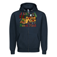 Navy Christmas A Little Dirt Never Hurt Zipper Hoodie - Artiststas