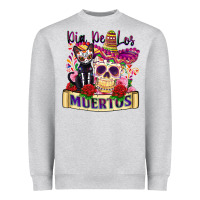 Heather Grey dia de los muertos Heavyweight Sweatshirt - Zillion Design Studio