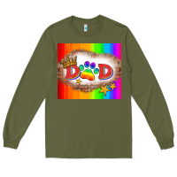 Army Green lgbtq dad and paw Long Sleeve Tee - HRA Design Shop