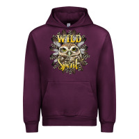 Mauve Wine wild spirit owl Urban Hoodie - BarkalooDesign