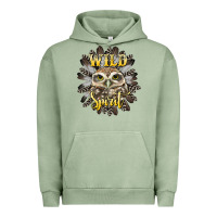 Pigment Oil Green wild spirit owl Urban Hoodie - BarkalooDesign