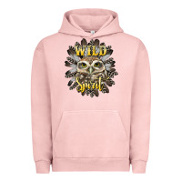 Pigment Salmon wild spirit owl Urban Hoodie - BarkalooDesign
