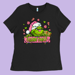 Christmas Characters  I+saw+that+ Ladies Tee Designed By Adodesignshop