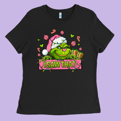 Christmas Characters  I+saw+that+ Ladies Tee Designed By Adodesignshop