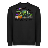 Black T-Rex Trick Rawr Treat Heavyweight Sweatshirt - RanaPortraitStore