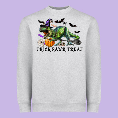 Heavyweight Sweatshirt T-Rex Trick Rawr Treat