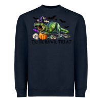 Navy T-Rex Trick Rawr Treat Heavyweight Sweatshirt - RanaPortraitStore
