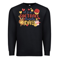 Black it's a softball kinda day Premium Sweatshirt - MaliasSmallBusiness