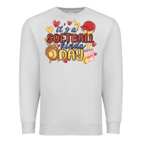 Dove Grey it's a softball kinda day Premium Sweatshirt - MaliasSmallBusiness