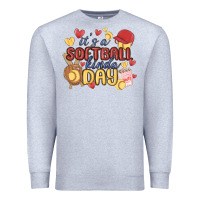 Heather Grey it's a softball kinda day Premium Sweatshirt - MaliasSmallBusiness