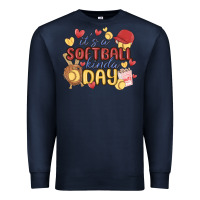 Navy it's a softball kinda day Premium Sweatshirt - MaliasSmallBusiness