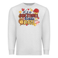 Oatmeal Heather it's a softball kinda day Premium Sweatshirt - MaliasSmallBusiness