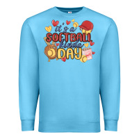 Ocean Blue it's a softball kinda day Premium Sweatshirt - MaliasSmallBusiness