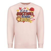 Pale Pink it's a softball kinda day Premium Sweatshirt - MaliasSmallBusiness