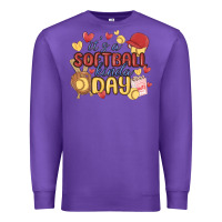 Purple it's a softball kinda day Premium Sweatshirt - MaliasSmallBusiness