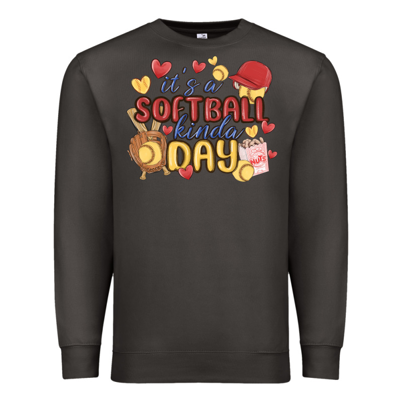 It's A Softball Kinda Day Premium Sweatshirt by MaliasSmallBusiness | Teevron